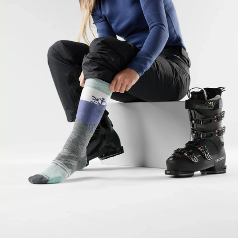 Women's Ski Snowpocalypse Pattern Over The Calf Socks
